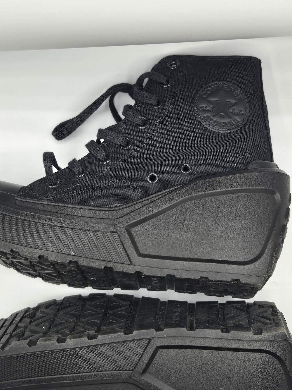 Converse Chuck 70 De Luxe Wedge High Top Triple Black Platform Sneakers Women’s - Picture 7 of 9